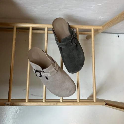 Moss Green Suede Mules: Women's Summer Sandals