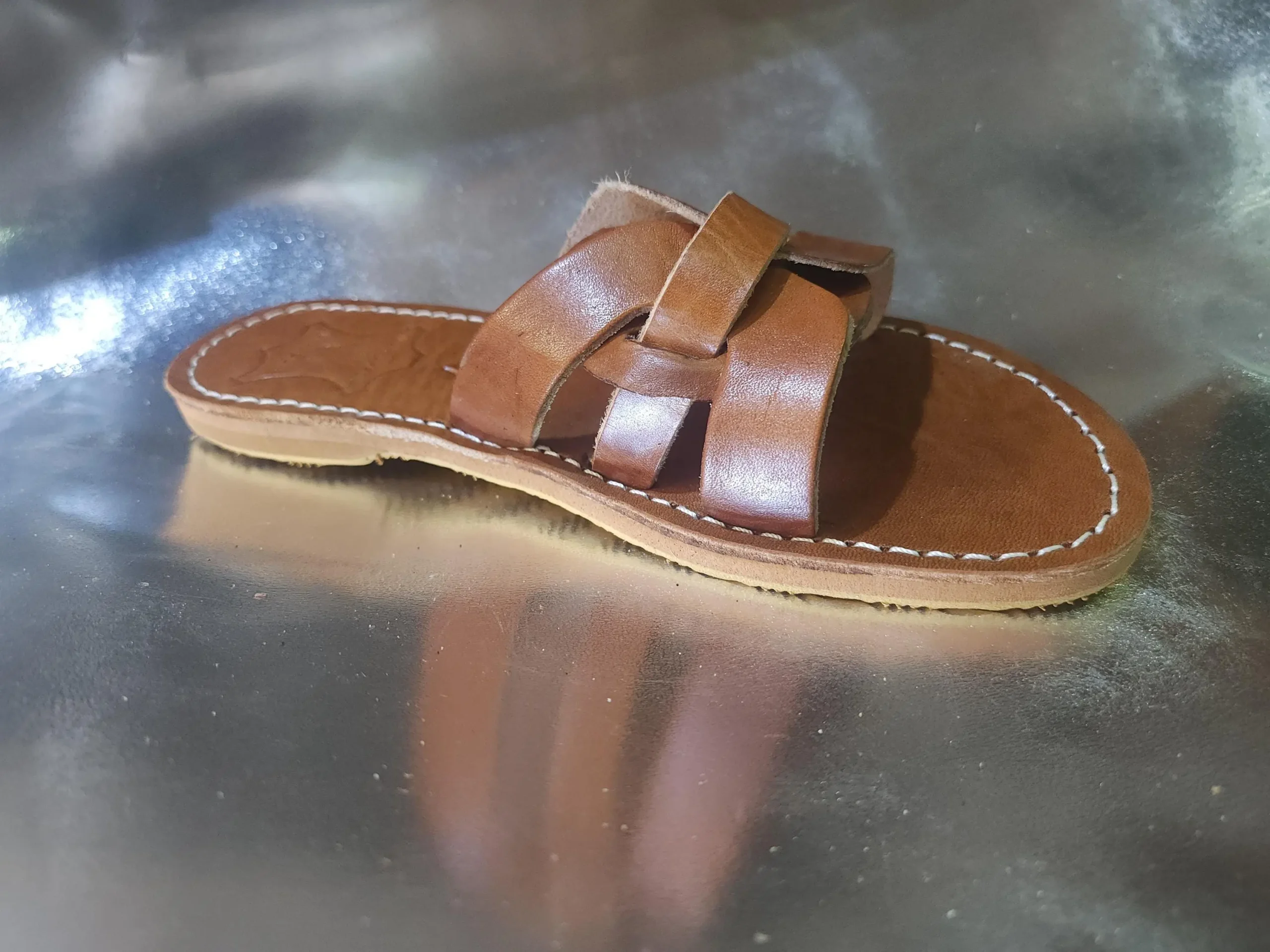 Women’s Brown Flat Moroccan Leather Sandals