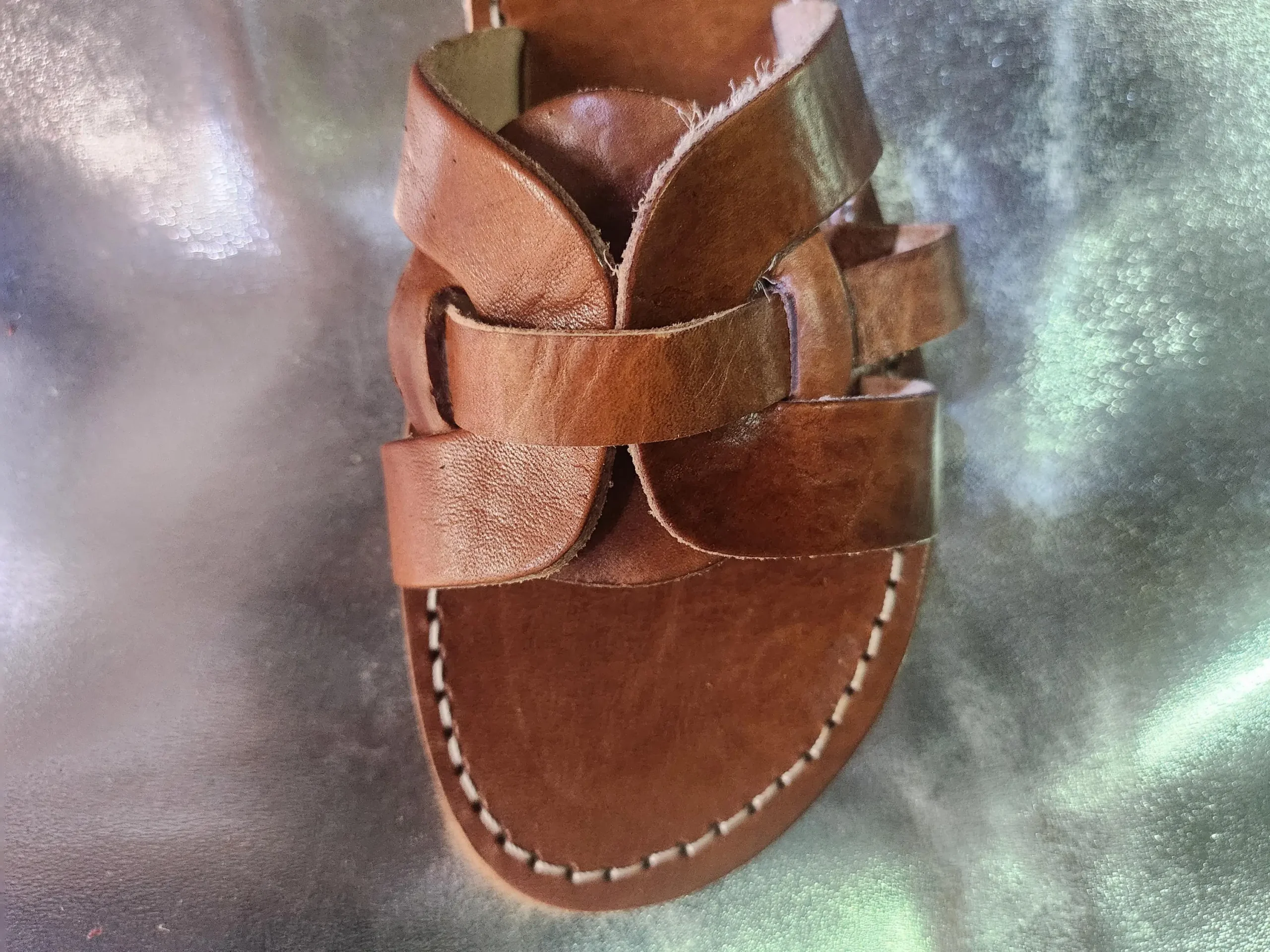 Women’s Brown Flat Moroccan Leather Sandals