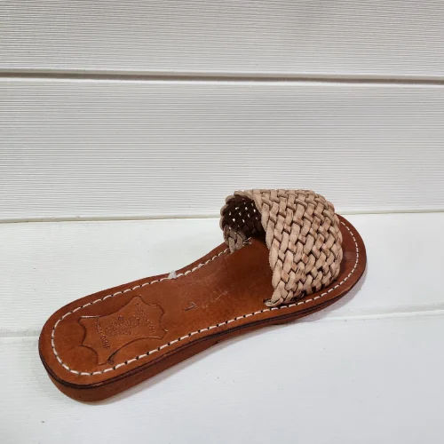 Women’s Braided Moroccan Leather Flat Slides